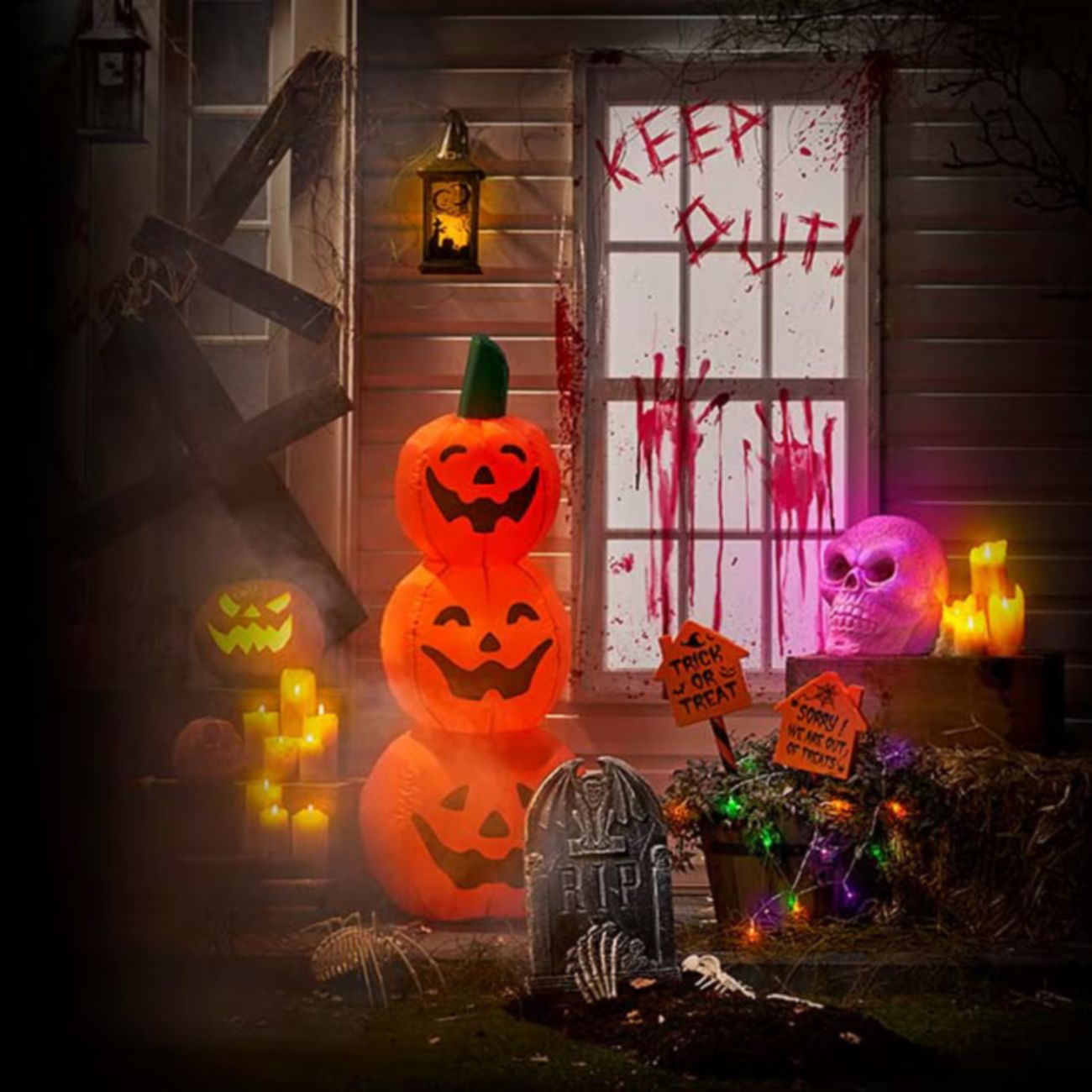 Halloween entrance decorations