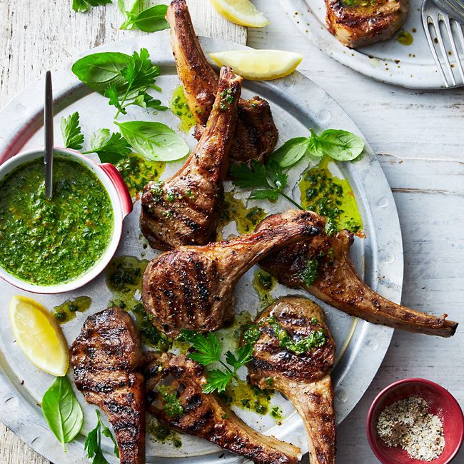 Lemon Lamb Cutlets with Salsa Verde