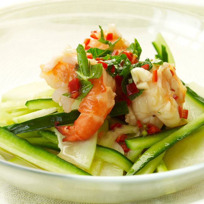 Vietnamese Salad Of Grilled Prawns With Papaya