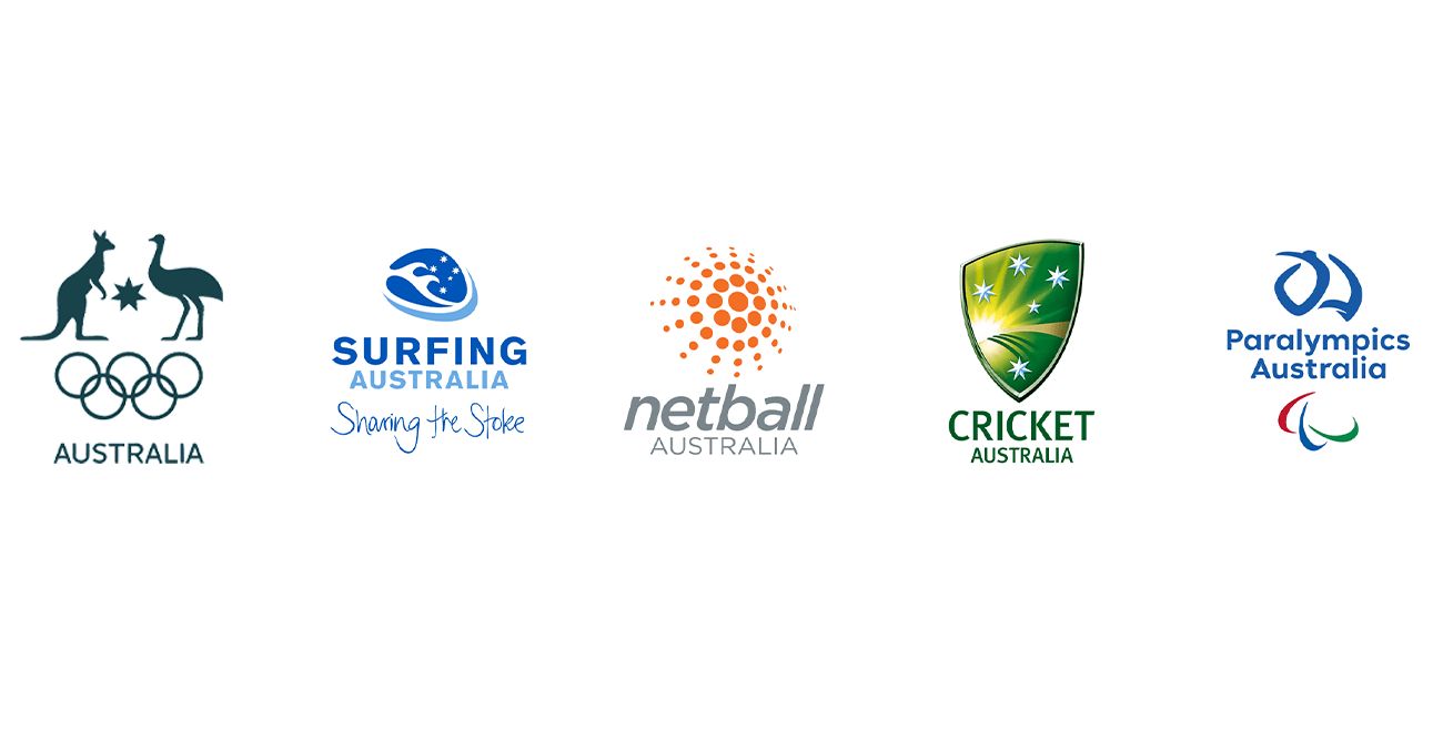 Olympics, Surfing Austrlalia, Netball Australia, Cricket Australia, Paralympics Australia.
