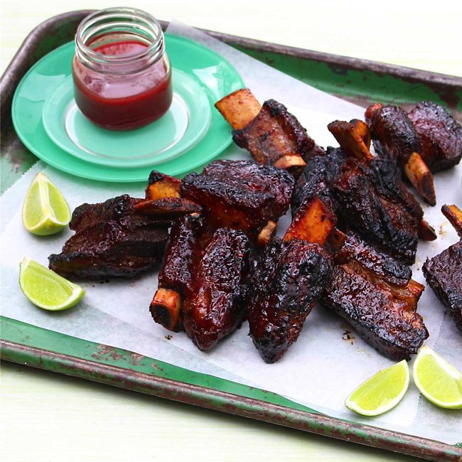 BBQ Beef Ribs with Spicy Cherry Glaze