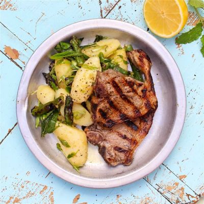 Potato Salad with BBQ Lamb Chops