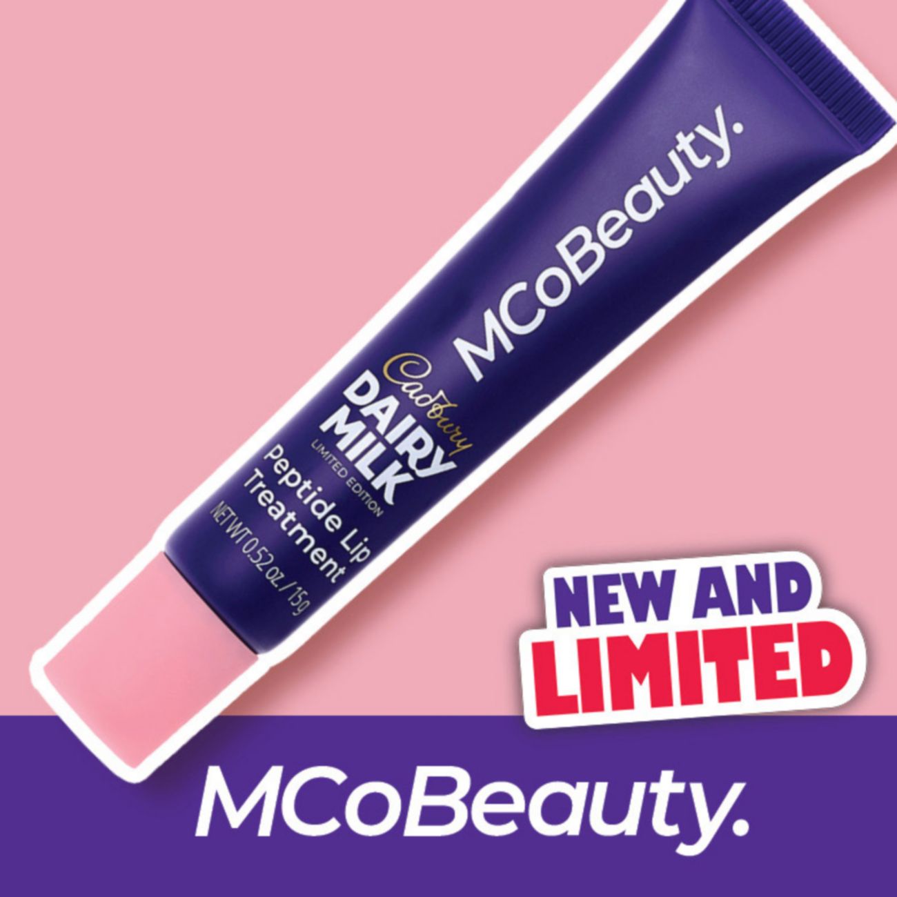 MCoBeauty Cadbury dairy milk peptide lip treatment. New and limited.