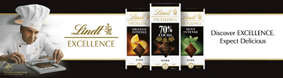Thomas Schnetzler for Lindt Excellence banner with chocolate blocks