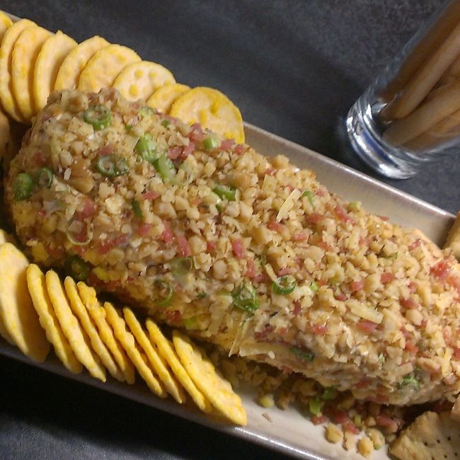 Cheese Log with Crackers