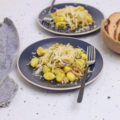 Garlic Butter Gnocchi with Shaved Brussels Sprouts