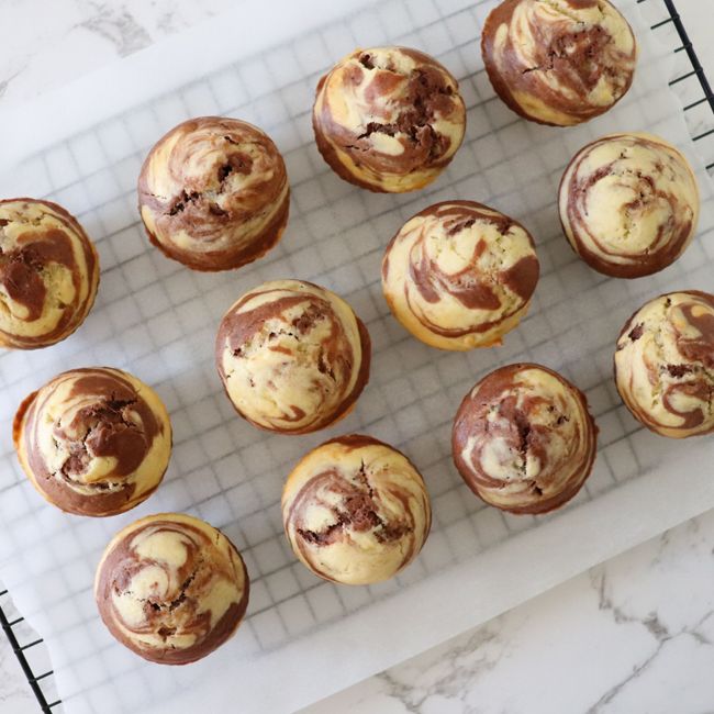 Banana Choc Marble Swirl Muffins