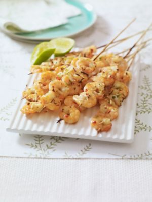 Lemongrass-marinated Prawn Skewers