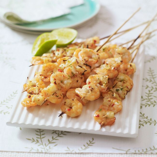 Lemongrass-marinated Prawn Skewers