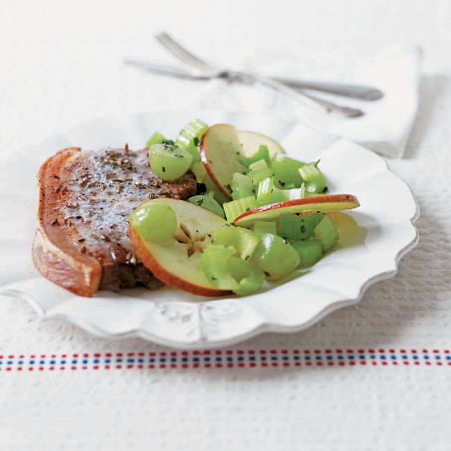 Roast Pork Chops With Apple & Celery Salad