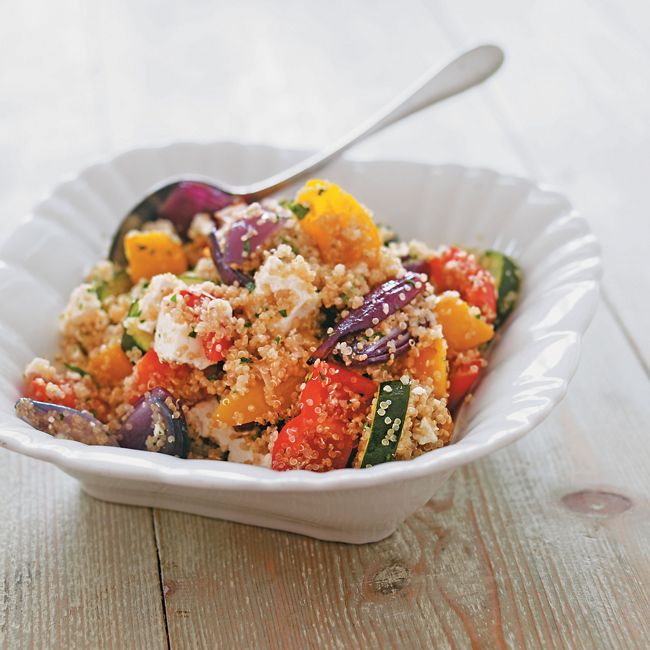 Quinoa & Feta Salad With Roast Vegetables