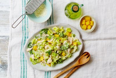 Chicken Caesar Salad With Polenta Croutons