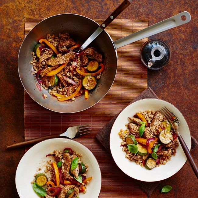 Turkey & Balsamic Stir-fry With Farro