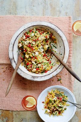 Apple, Walnut, Goji Berry, Chicken & Wheat Berry Pilaf