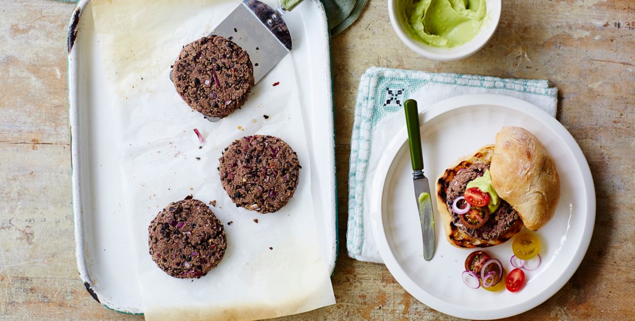 Amaranth Black Bean Burgers With Avocado Cream Recipe Woolworths