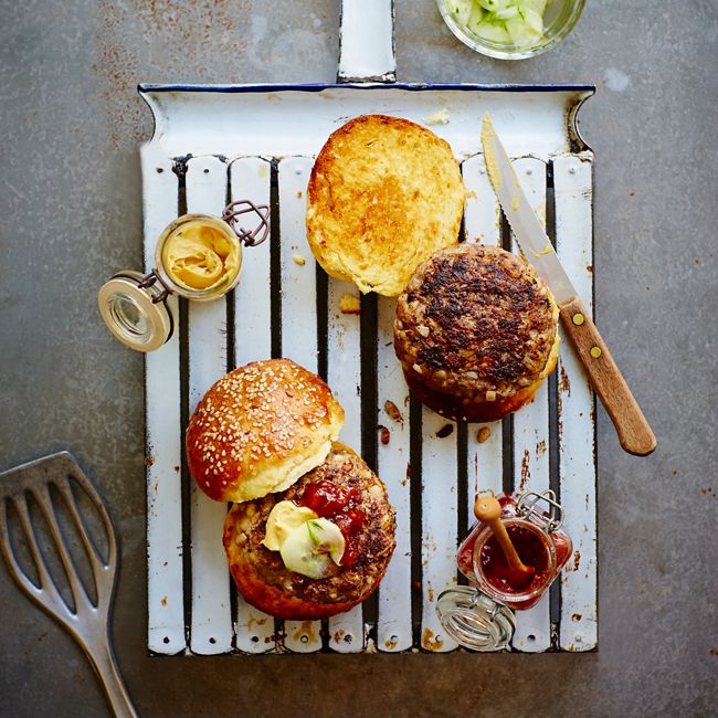 Beef & Barley Burgers