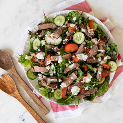 Greek Style Lamb Salad With Tzatziki