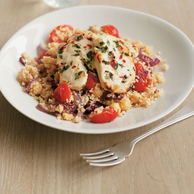 Grilled Haloumi With Warm Couscous Salad