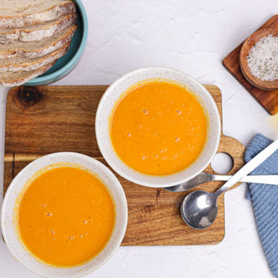 Harissa Roasted Carrot & Butternut Squash Soup