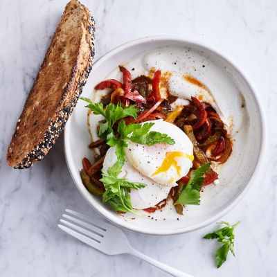Healthier Turkish-style eggs