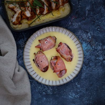 Honey Baked Figs,Bacon & Smoked Cheese