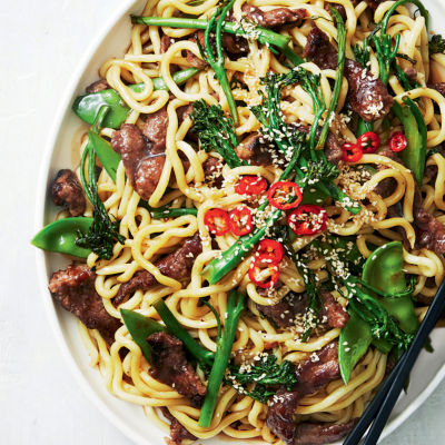 Honey Soy Noodles With Crispy Beef