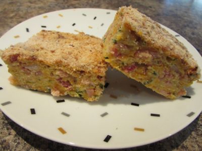 Sweet Potato, Zucchini & Bacon Slice