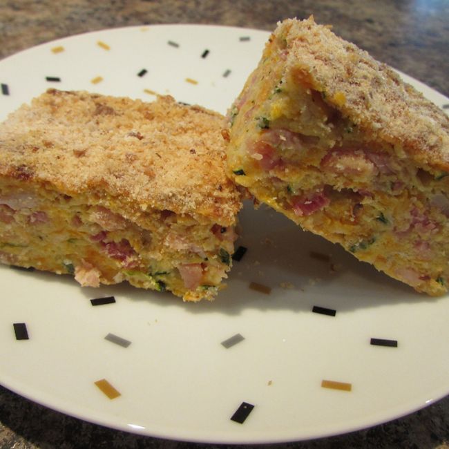 Sweet Potato Zucchini & Bacon Slice