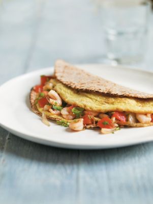 Indian Prawn Omelette Wraps