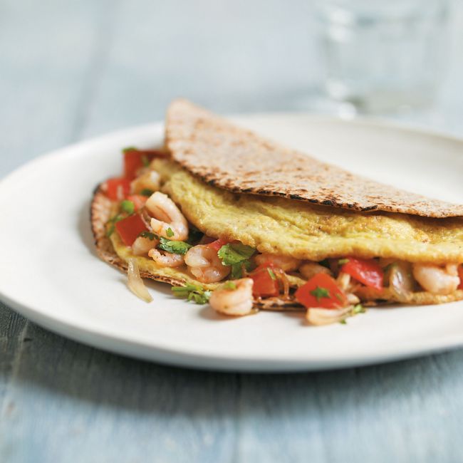 Indian Prawn Omelette Wraps