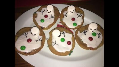 Melted snowman cookies