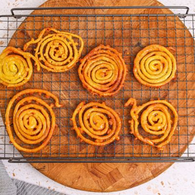 Jelebi with Spiced Honey Syrup