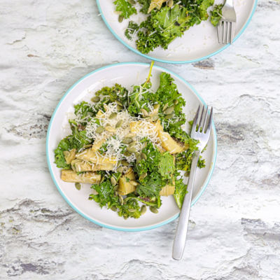 Kale & Artichoke Salad with Anchovy Dressing