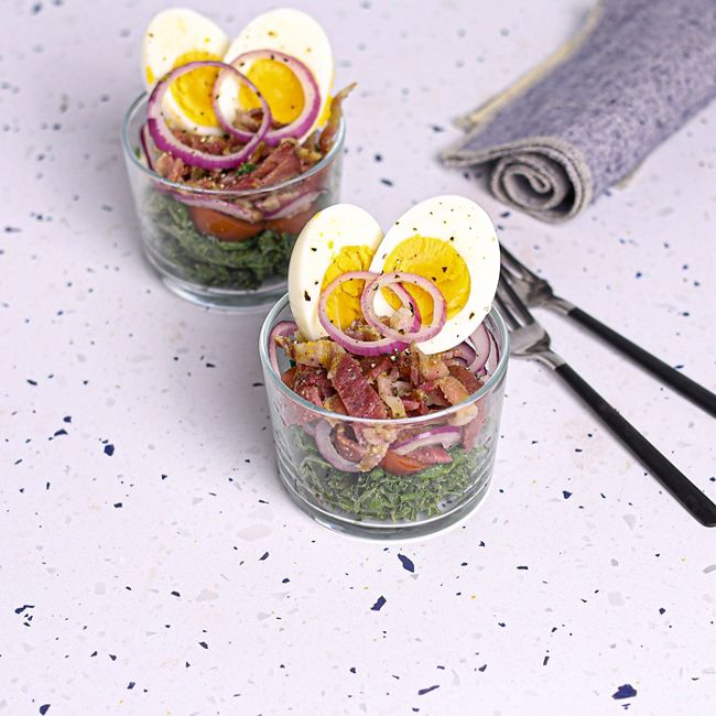 Kale & Bacon Salad Pots