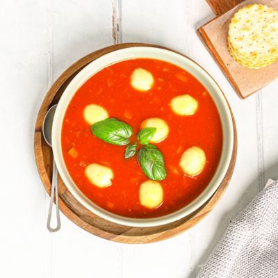 Kosher Matzo Balls with Tomatoes & Seasonal Vegetables