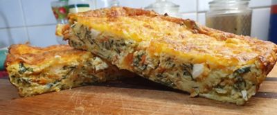 Zucchini, Sweet Potato and Spinach Slice