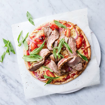 Lamb Pizza with Red Onion & Mint