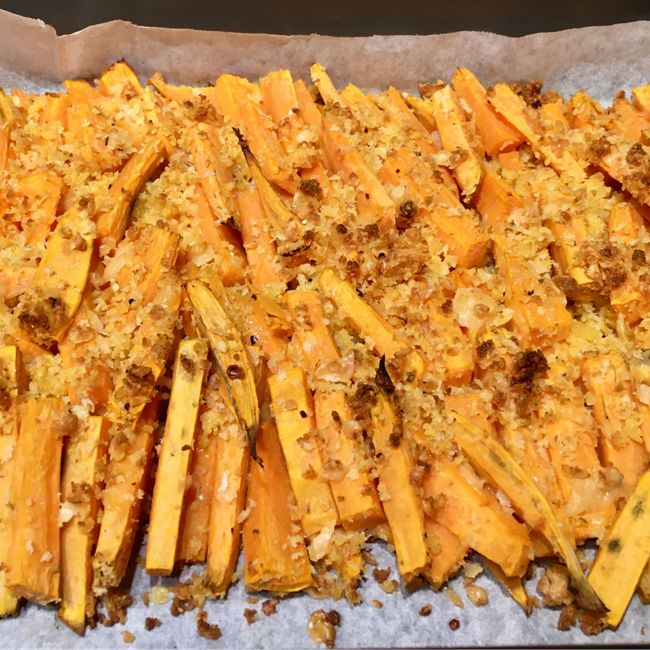 Parmesan Crumbed Sweet Potato Fries