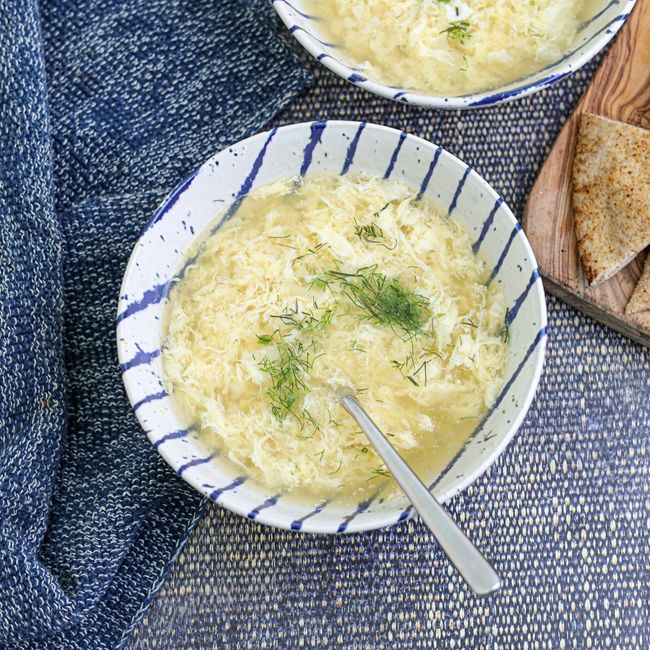 Lemon Chicken Soup with Cauliflower Rice