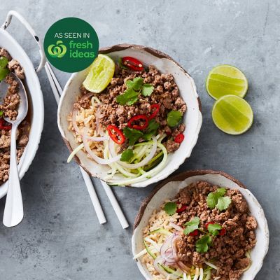 Lemongrass & ginger beef bowls
