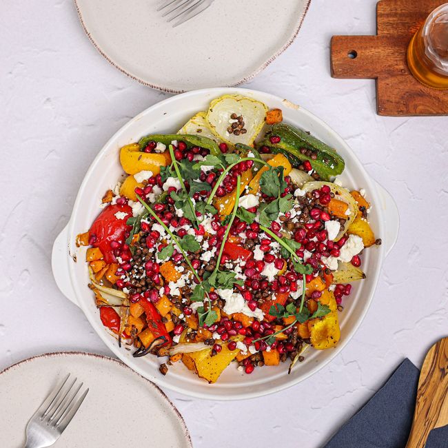 Butternut Squash & Lentil Traybake With Feta