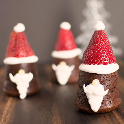 Chocolate Ginger Santa Cakes