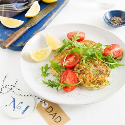 Halloumi & Snow Pea Fritters