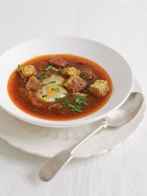 Garlic, Chorizo & Egg Soup