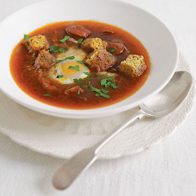 Garlic, Chorizo & Egg Soup