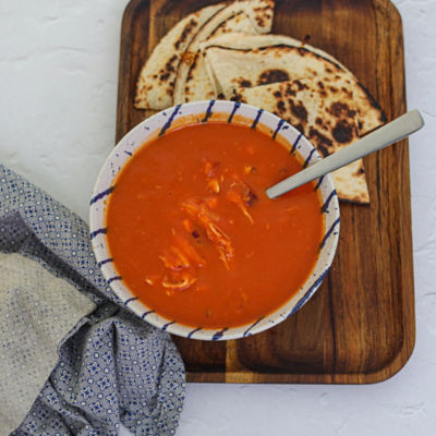 Mexican Chicken Soup with Quesadillas