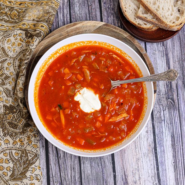 Mexican Shredded Chicken Soup