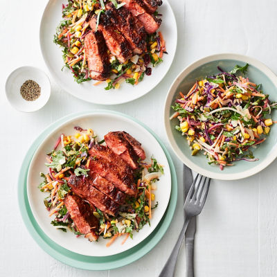 15-minute Mexican-style beef with corn coleslaw