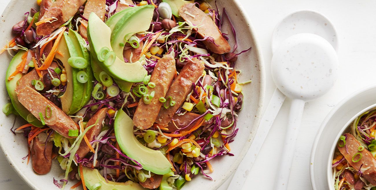 Mexican sausage bean salad