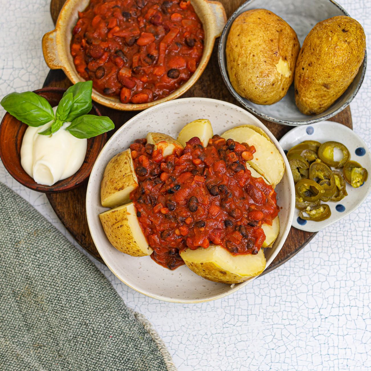 Mixed Bean Chilli Baked Potatoes Recipe | Woolworths